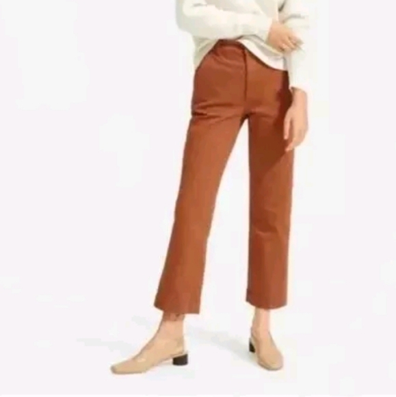 Everlane Pants - Everlane Straight Leg Crop Twill Pants 2S Brown